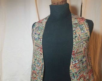 Vintage Geometric Patterned Vest