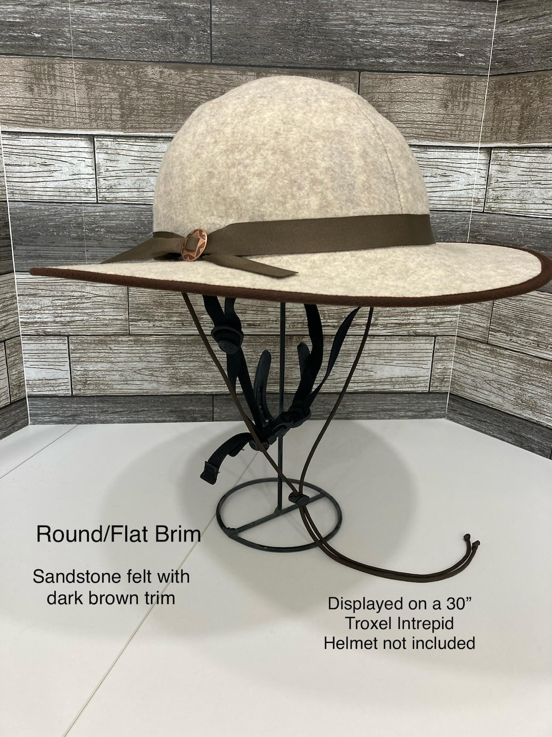 Round Flat Brim Helmet Hat
