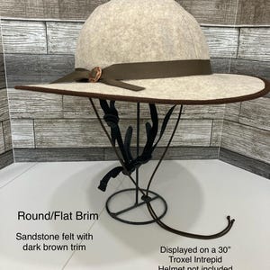 Round flat brim helmet hat
