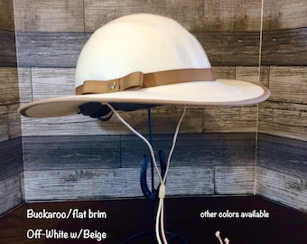Round flat brim helmet hat