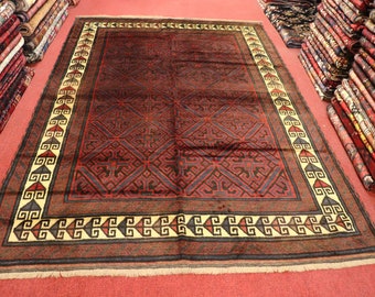 Size:3.5 x 4.8 feet Vintage Moroccan Small Tribal Nomadic Gabbeh Rug