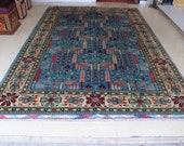 Size 6.7 x 10.3 feet Vintage Afghan Large Oriental Tree Of Life Carpet