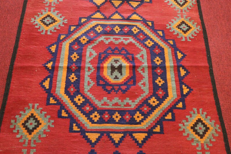 Size:3.3 x 13.6 feet Vintage Afghan Tribal Large Nomadic Turkomen Kilim Runner