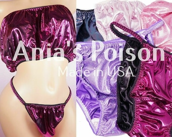 Generic Womens S Satin Silky Shiny Glossy Wet Look Knickers