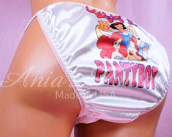 LIMITED Edition Sissy SATIN Lil D*ck Panty Sissy Princess Panties shiny wetlook humiliation pantyboy naughty Men&#39;s string bikini sz S-2XL