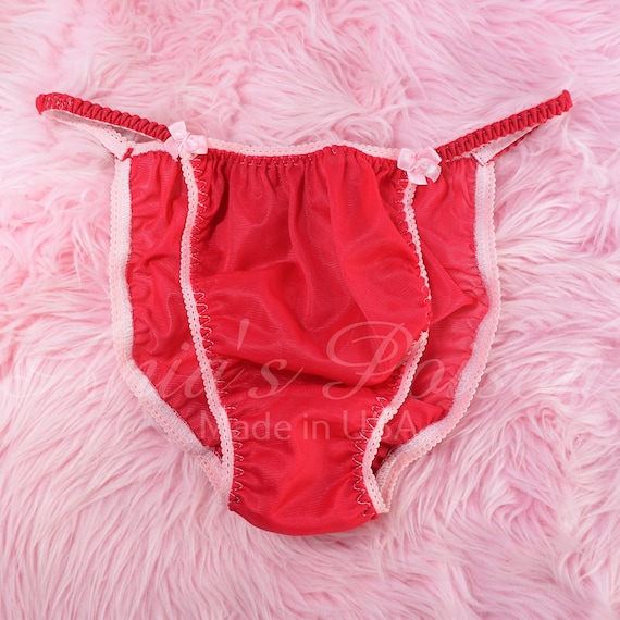 Mutandine Bikini Satin Rosa A Pois - Stile Vintage Elegante - Ania's Poison