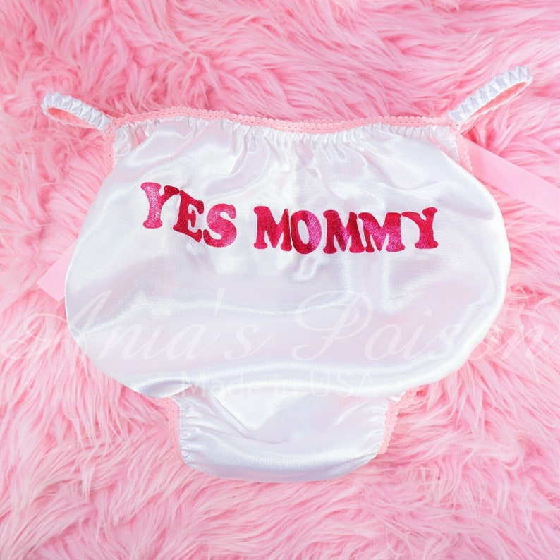 Yes Mommy Sissy Panties With Sparkle Text Silky Soft String Etsy Canada