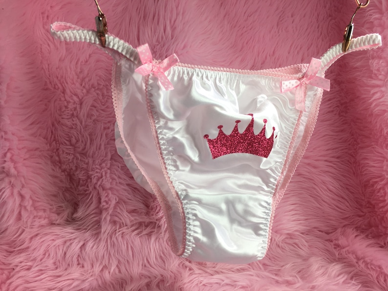 PRINCESS Sissy Panties With Hot Pink Sparkle Crown Silky Soft Etsy