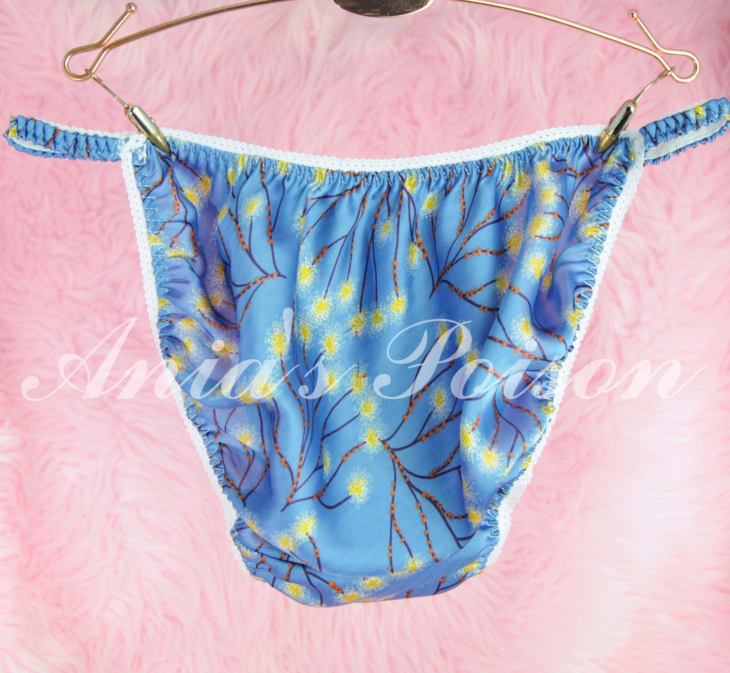 NEW Sissy Satin Panties Soft as Silk SLIPPERY Blue Asian Girly Etsy