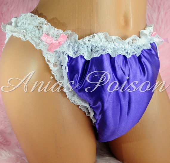 Handmade RED Sissy quilted puffy padded String Bikini Mens panties L XL