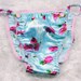 BACK In STOCK! Polka Dot Blue floral Retro print SHiny wetlook string bikini Sissy heavy satin panties knickers 