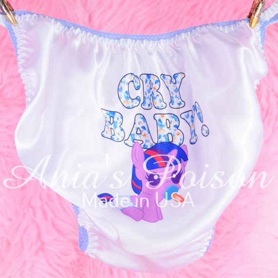 Sissy Satin My Little Pony cry Baby Sissy Panties White Rare Polyester  Shiny String Bikini Underwear -  Norway