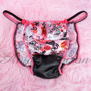 Peach Satin Bikini Panties/soft Sensual Sissy Knickers With a Two