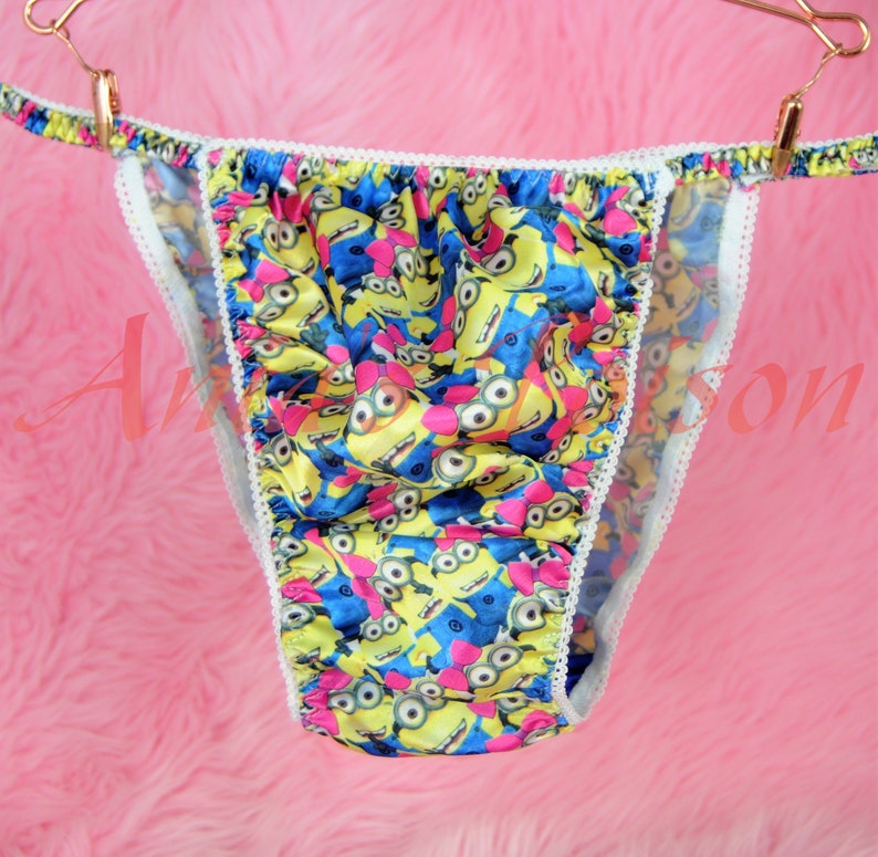 HOT PINK Sissy maid Ruffled Scrunch But Mens SATIN Frill bikini panties S M L XL