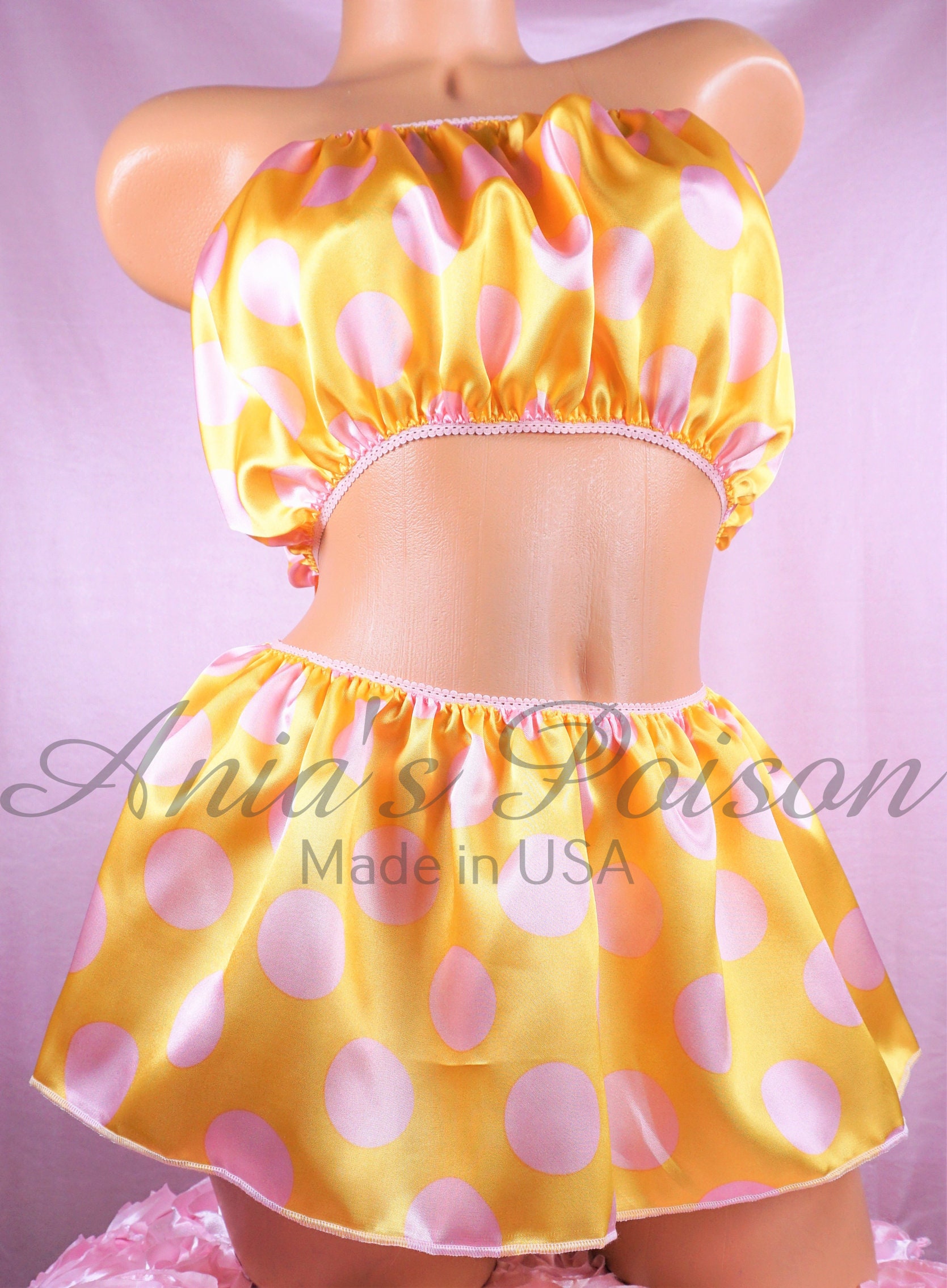 Satin Panties - Ania's Poison Cut Sissy MENS SATIN Polka Dot Pastel ...