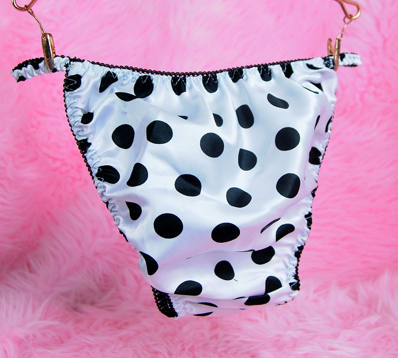 Black And White Polka Dot Mens Panties Princess String Bikini Etsy