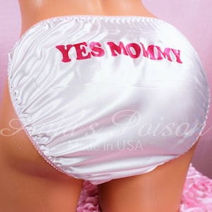 YES MOMMY Sissy panties with Sparkle Text silky soft string bikini panties for men