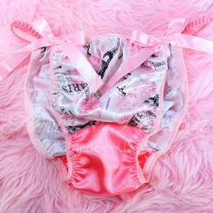 Dia dos Namorados Paris Estampa Ania&#39;s Poison Cut sissy MENS SATIN Lindo brilhante e sedoso look molhado masculino férias calcinha de biquíni