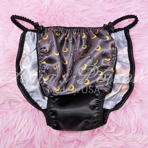 HALLOWEEN Sissy Satin Panties Spooky Cats Spiders Skulls Combo Print String Bikini Prints Mens Underwear