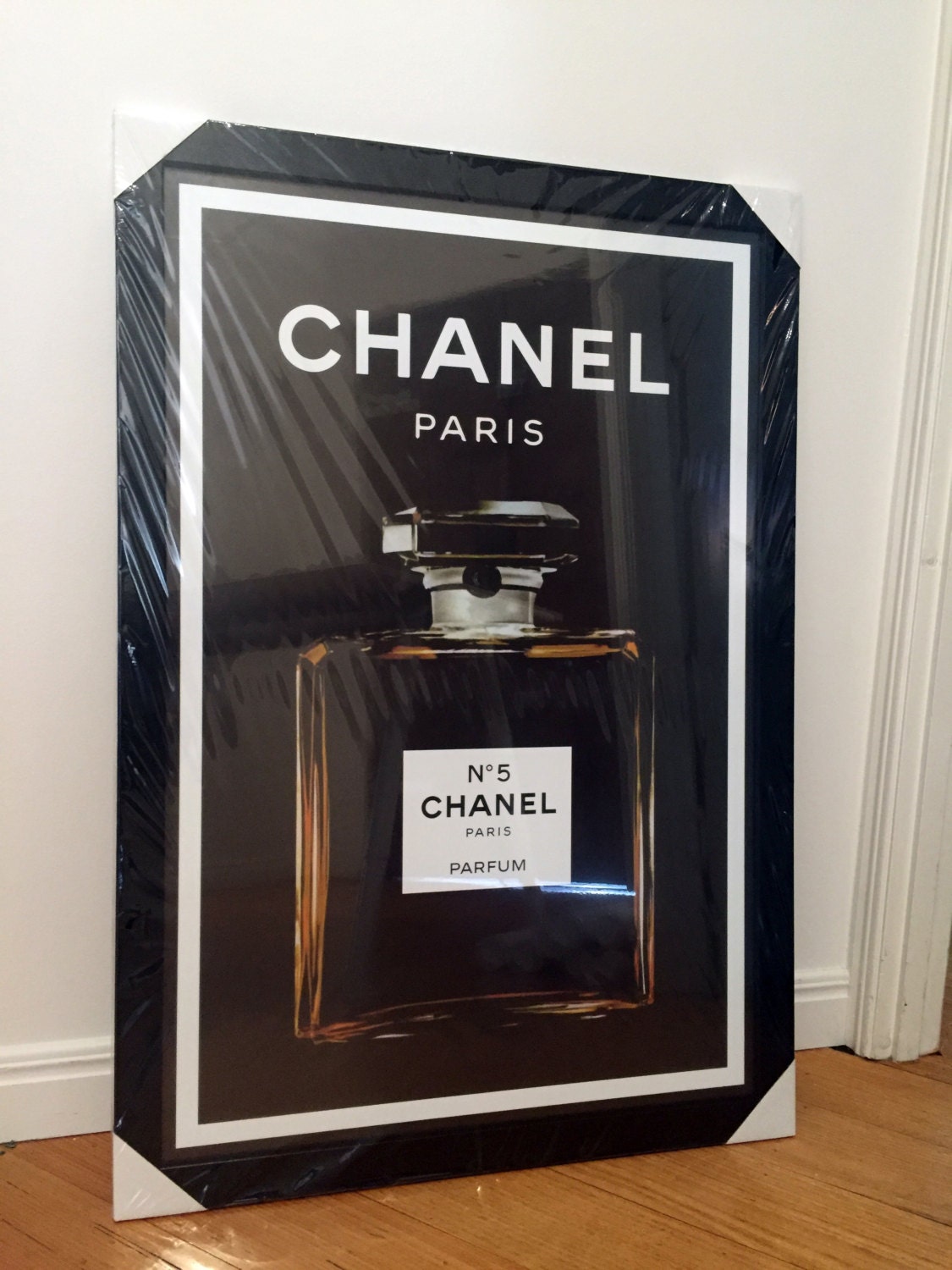 Chanel No.5 Perfume Black Poster Print in Black Timber Etsy