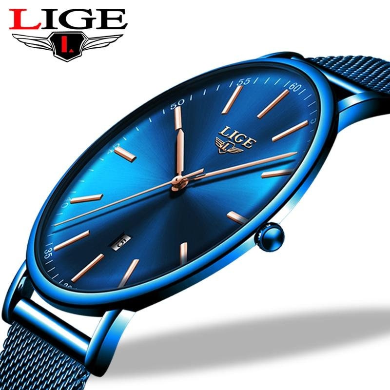 Reloj LIGE Original de marca superior para hombre, relojes clásicos con  esfera romana, reloj de pulsera de lujo para hombre, reloj luminoso  resistente al agua de cuarzo, Moda de Mujer