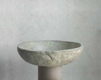 Wabi-sabi rustic primitive bowl centerpiece recycled japandi vintage