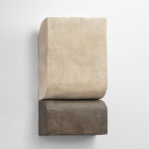 Wabi Sabi Wall Art: 3D Rustic Brown Beige Textured Sculpture
