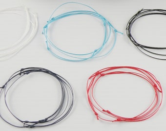 Bracelet Single String .75 mm Surfer Knot Closing Wrist Bracelet  / Hand Bracelet Unisex /  Minimalist Wear