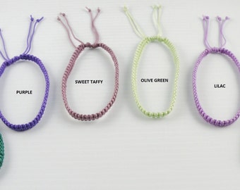 Handcrafted Cord Bracelet Adjustable Macrame Art Assorted Colors You Choose the Color and Size Unisex USA Seller