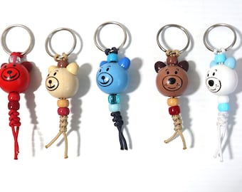 Bear Bag dangling keychain, School backpack charm, keychain, handmade