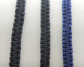 Macrame Friendship Bracelet Surfer Closing Adjustable Knotting Blue & Black Cord / Teenager Bracelet / Bohemian Style / Summer Bracelet