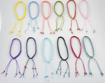 Friendship Handmade Macrame / Macramé Art Surfer Closing Adjustable Knotting Cord Bracelet Assorted Colors Teenager Bracelet / Summer Style