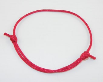 2 Ankle Cord / Anklet Kabbalah Protection Single String Surfer Adjustable 9 Inches Unisex / Kabbalah Bracelet / Red Kabbalah / Made in USA