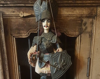 Antique Knight Marionette, Sicily, rare handicraft