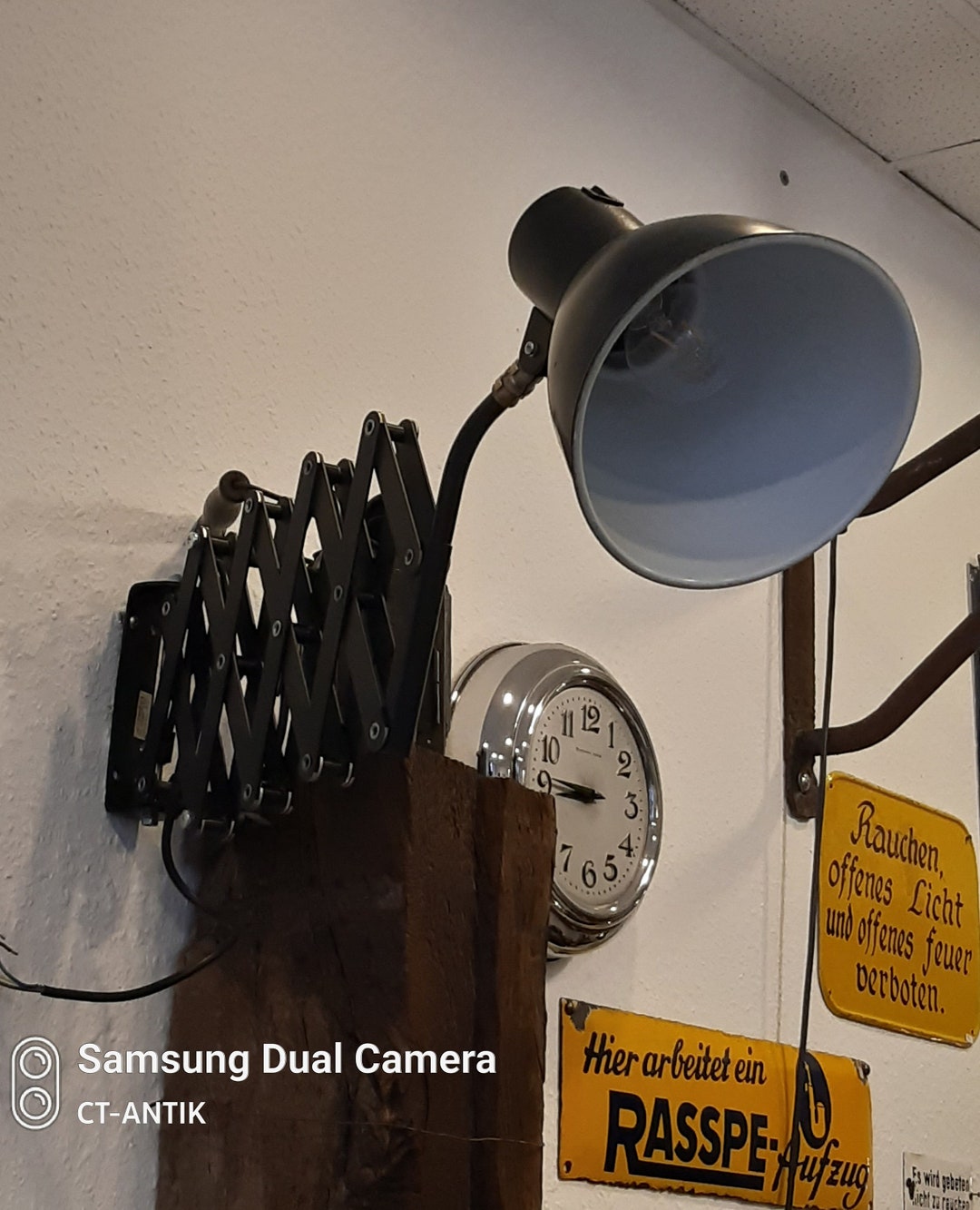 Vintage Bauhaus Scissor Lamp Wall Lamp, SIS, Germany, Xlarge, Black