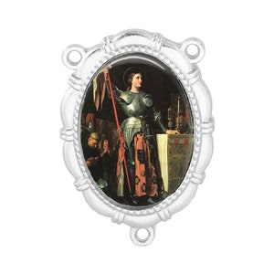Rosary Center, St Joan of Arc, Gold or Silver Finish
