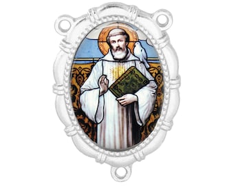Rosary Center, St Columbanus, Gold or Silver Finish