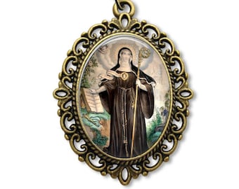 Saint Gertrude, Religious Medal, Catholic Medal, Religious Gift, St Gertrude, Gertrude Medal, Gertrude, Confirmation Gift, Communion