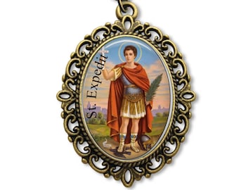 Medaglia Di San Elia Profeta In Ottone Argentato - 18mm - Devozionale Carmelitano