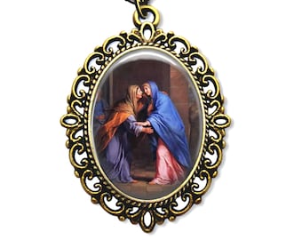 Saint Elizabeth, Religious Medal, The Visitation, St Mary, Religious Gift, Catholic Gift, Catholic Jewelry, Catholic Medal