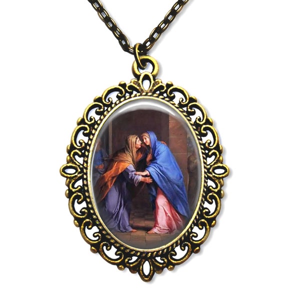 Saint Elizabeth, Religious Medal, The Visitation, St Mary, Religious Gift, Catholic Gift, Catholic Jewelry, Catholic Medal