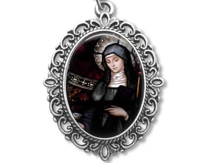 Featured listing image: Saint Brigid, Brigid of Ireland, Religious Medal, Patron saint of Ireland, Catholic Gift, Catholic Jewelry, Christian Jewelry, Saint, Medal,