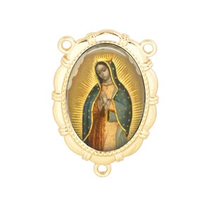 Rosary Center, Our Lady of Guadalupe, Virgin of Guadalupe, Gold or Silver Finish