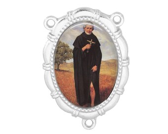 Rosary Center, St Peregrine, Gold or Silver Finish