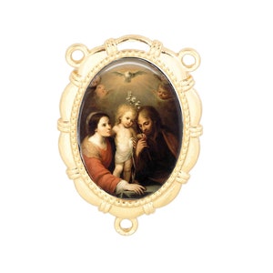 Rosary Center, Holy Family, Gold or Silver Finish