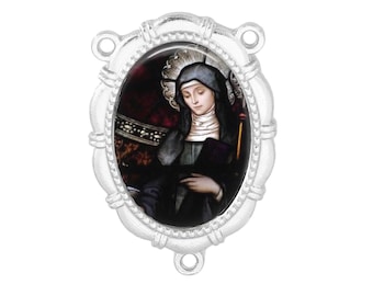 Rosary Center, St Brigid, Gold or Silver Finish