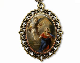Annunciation, Gabriel, Mary, Religious Medal, Catholic Gift, Catholic Medal, Catholic Jewelry,