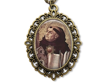 Saint, Thomas Aquinas, Religious Medal, Student Saint, Patron Saint, Religious Gift, Catholic Gift, Christian Gift, Christian Medal