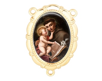 Centro del Rosario, San Antonio, Antonio de Padua, Acabado Oro o Plata