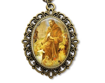 Saint Francis, Religious Medal, Francis of Assisi, Religious Gifts, Catholic Saint, Catholic Gifts, Catholic Medal, Saint Animals,